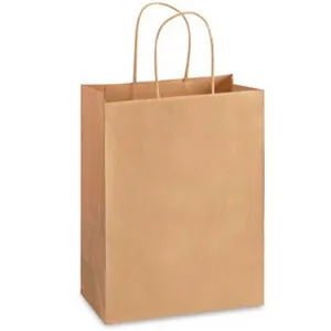 10'' x 12'' x 7'' Recycled Kraft Shopping Bags 250/case