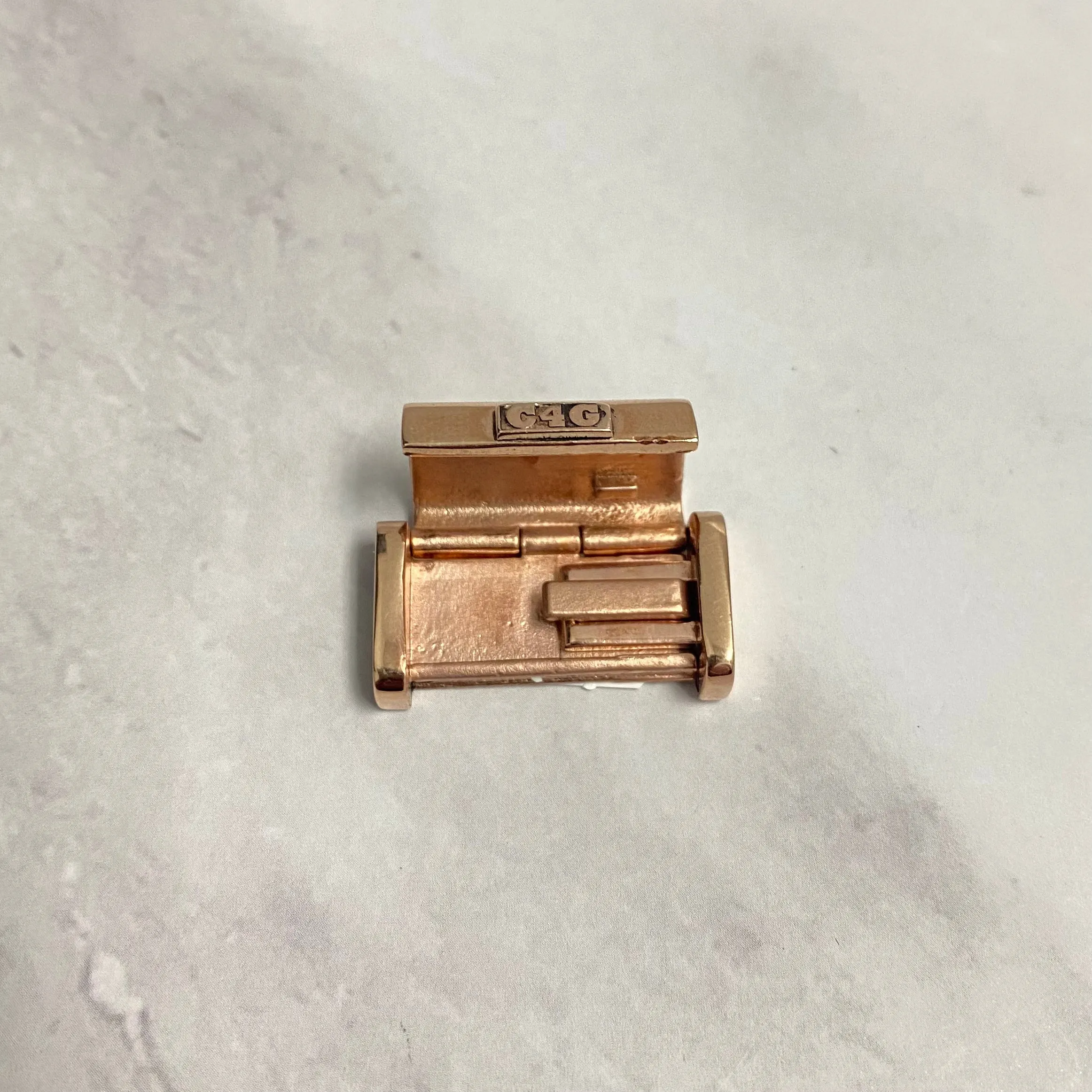 10K Rose Gold Plain Sleek Lock / 13.2gr / 13mm / 1in