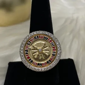 10K Yellow Gold Diamond Casino Roulette Ring 4.8Ct Dia / 24.6gr / Size 12