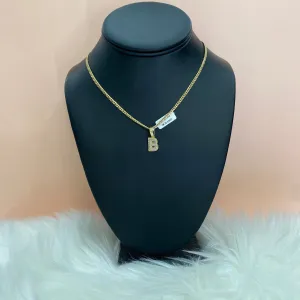 10K Yellow Gold Diamond Letter B Pendant / 2gr