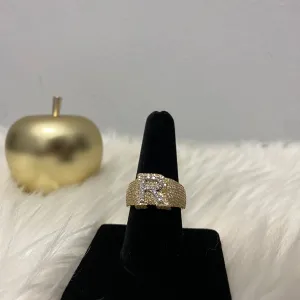 10K Yellow Gold Diamond Letter R Ring 1.62Ct Dia / 6.9gr / Size 8.5