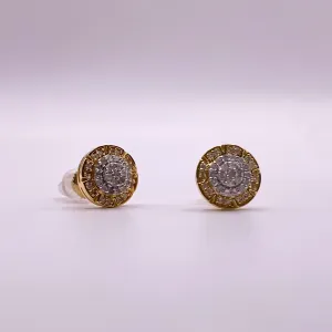 10K Yellow Gold Diamond Luxury Stud Earrings 0.29Ct / 1.8gr