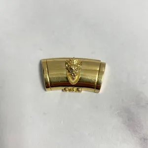 10K Yellow Gold Plain Sleek Lock With Panther / 15.2gr / 15mm / 1.1in