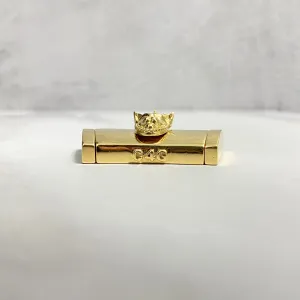 10K Yellow Gold Plain Sleek Lock With Panther / 31.3gr / 19mm / 1.5in