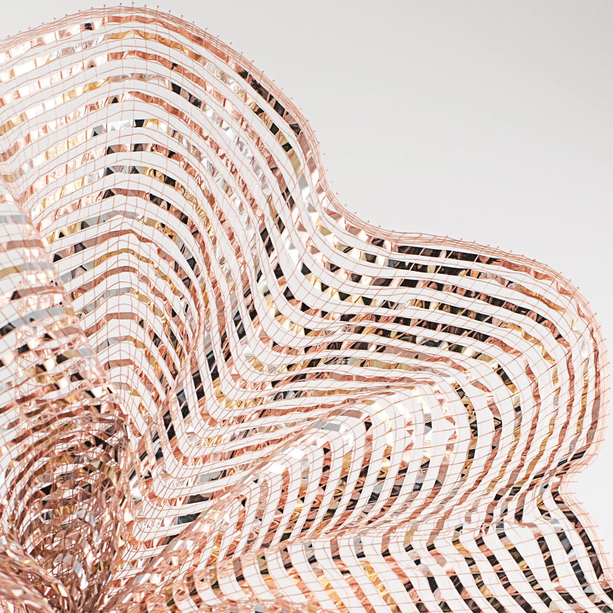 10" All Foil Thick Metallic Mesh: Rose Gold