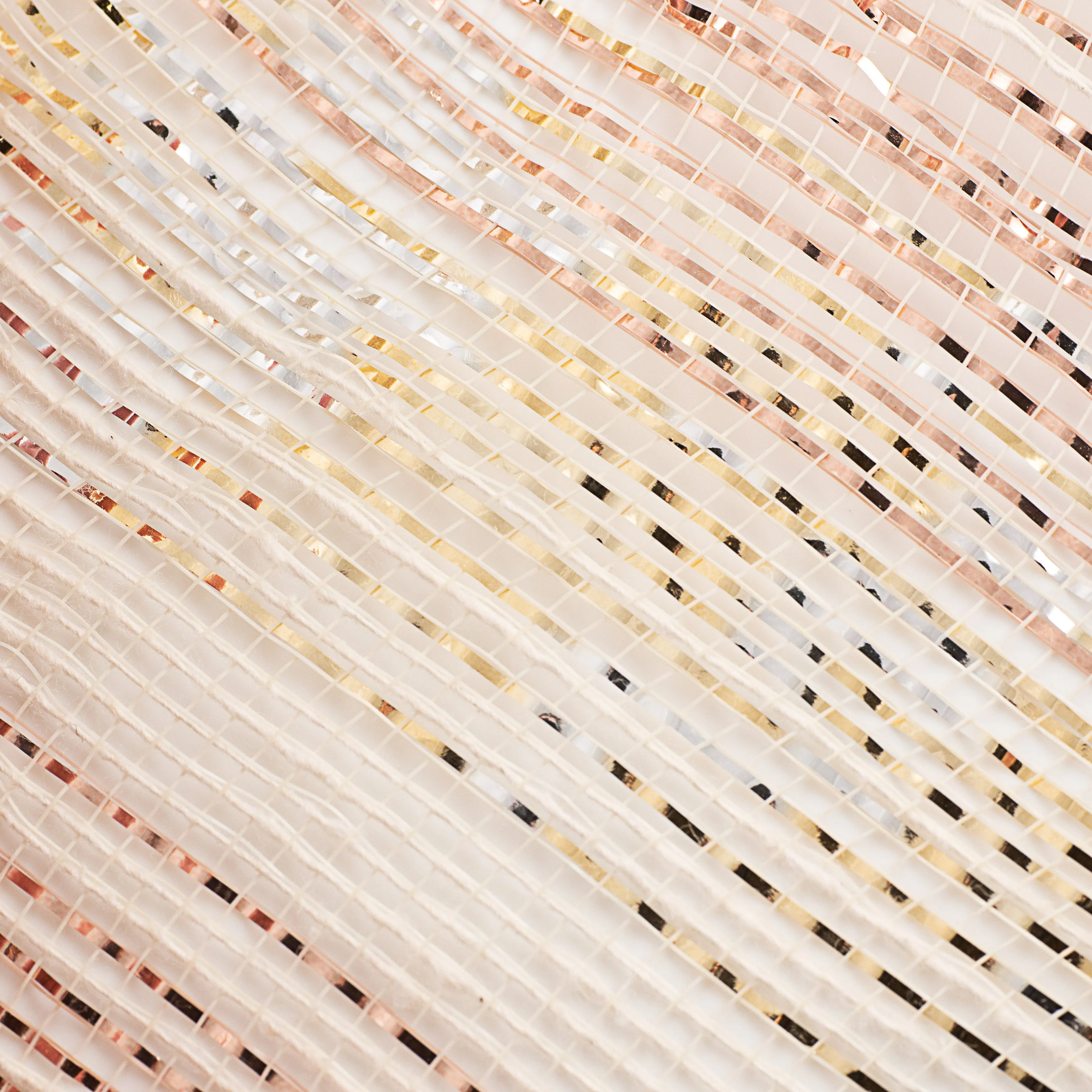 10" Burlap Deco Mesh: Cotton & Metallic Rose Gold Ombré