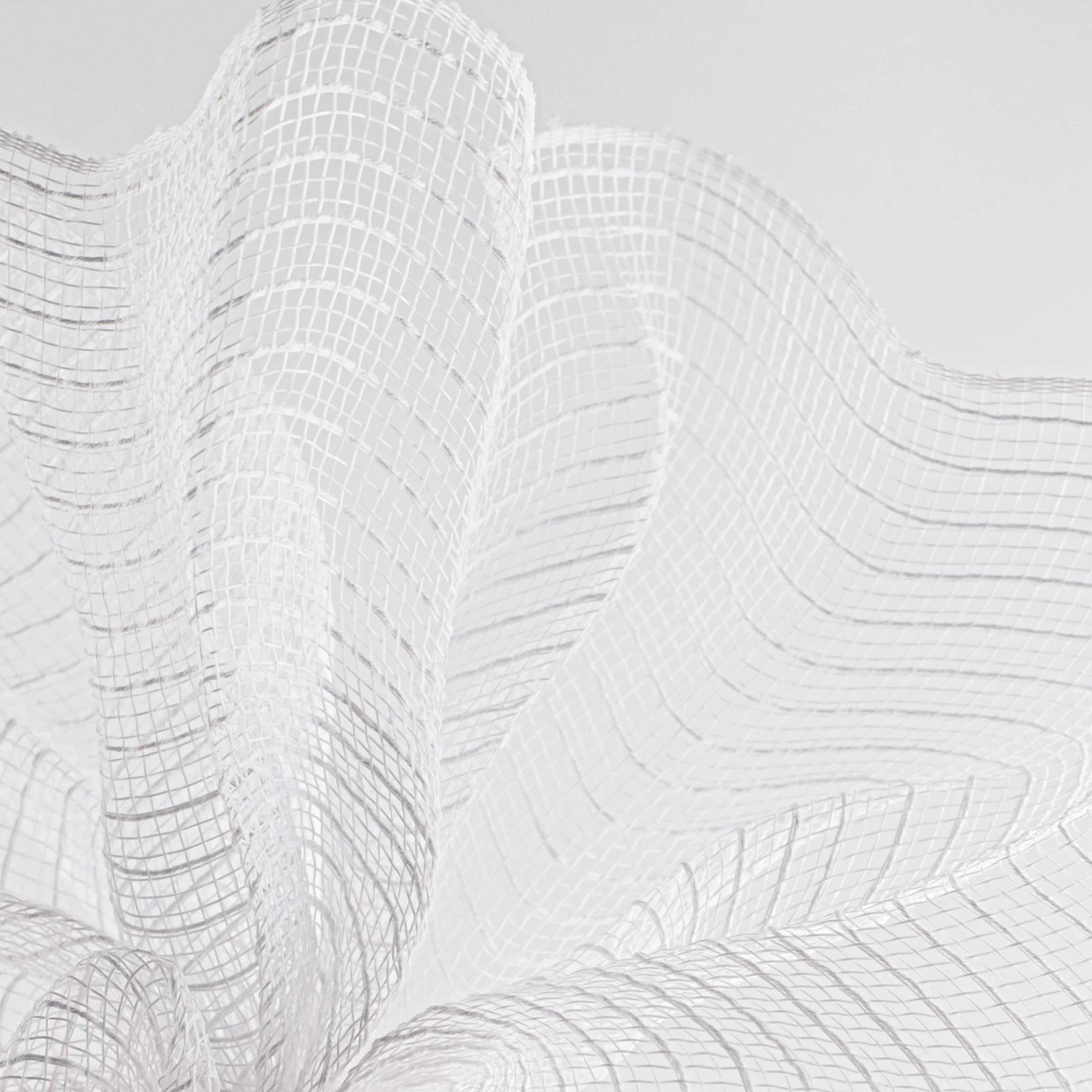10" Cotton Poly Deco Mesh: White