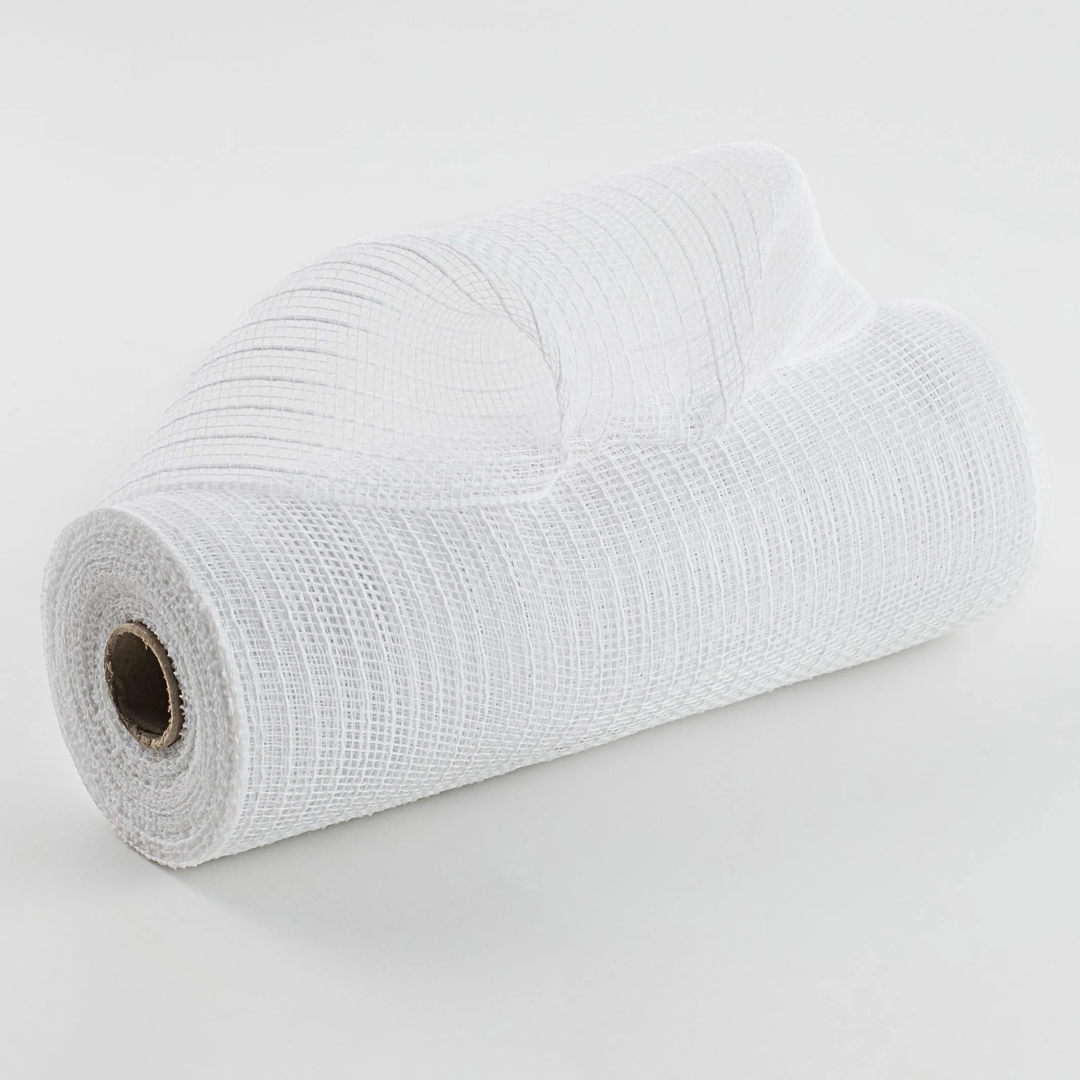 10" Cotton Poly Deco Mesh: White