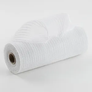 10" Cotton Poly Deco Mesh: White