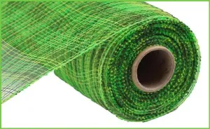 10" Deco Poly Mesh: Multi Stripe Moss/Lime/Apple Green