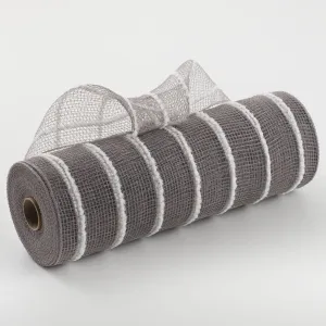 10" Fuzzy Stripe Mesh: Pewter
