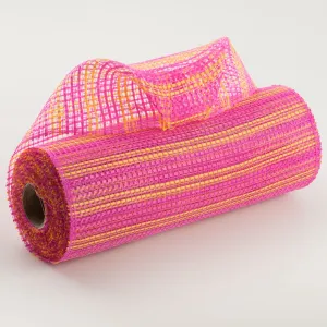 10" Horizontal Wide Strip Mesh: Hot Pink & Yellow