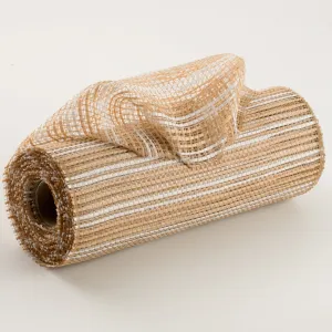 10" Horizontal Wide Strip Mesh: Natural & White
