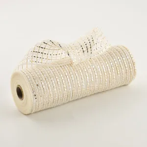 10" Jute & Metallic Mesh: Ivory, Gold, Silver