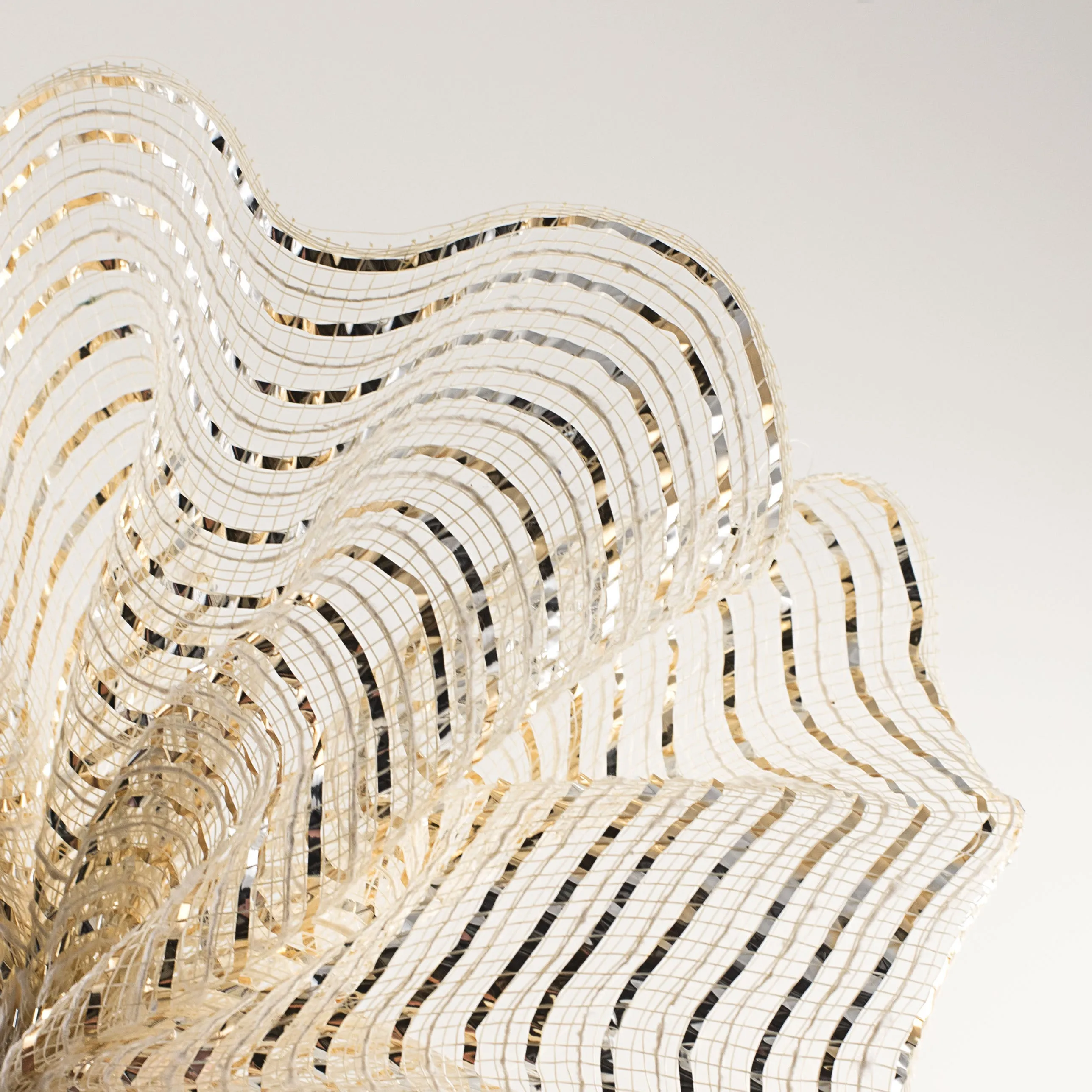10" Jute & Metallic Mesh: Ivory, Gold, Silver