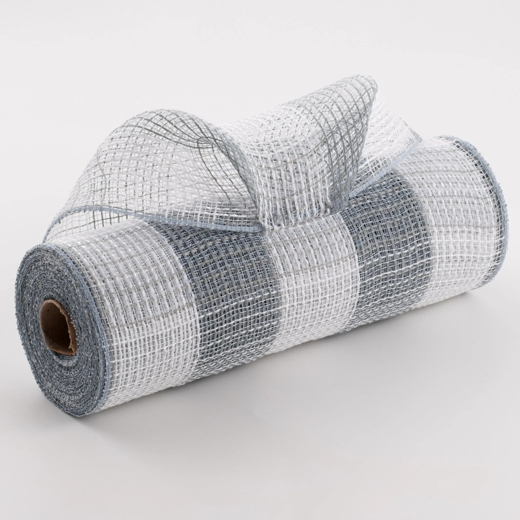 10" Large Check Fabric Mesh: White & Grey