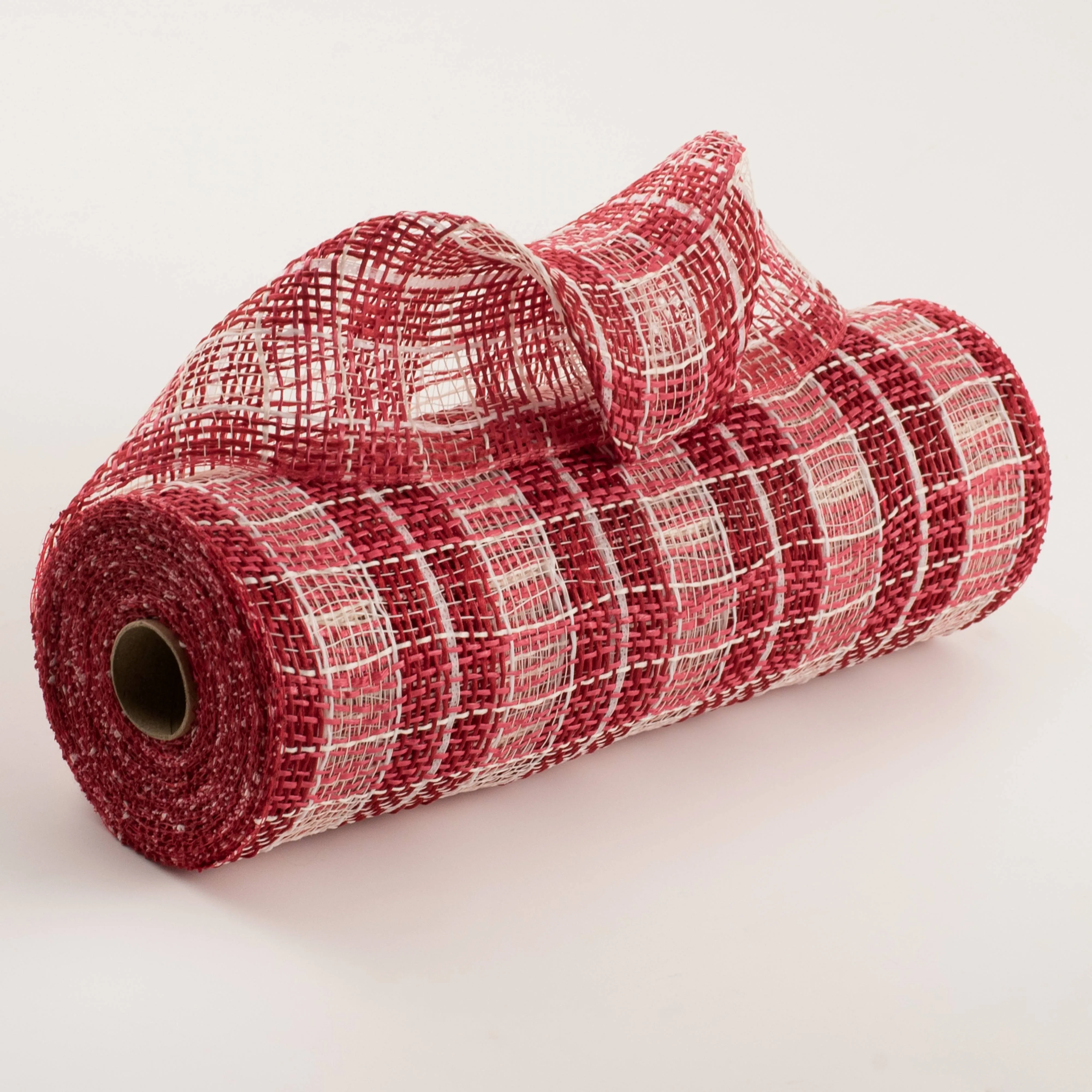 10" Matte Plaid Mesh: Red & White