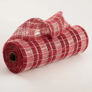 10" Matte Plaid Mesh: Red & White