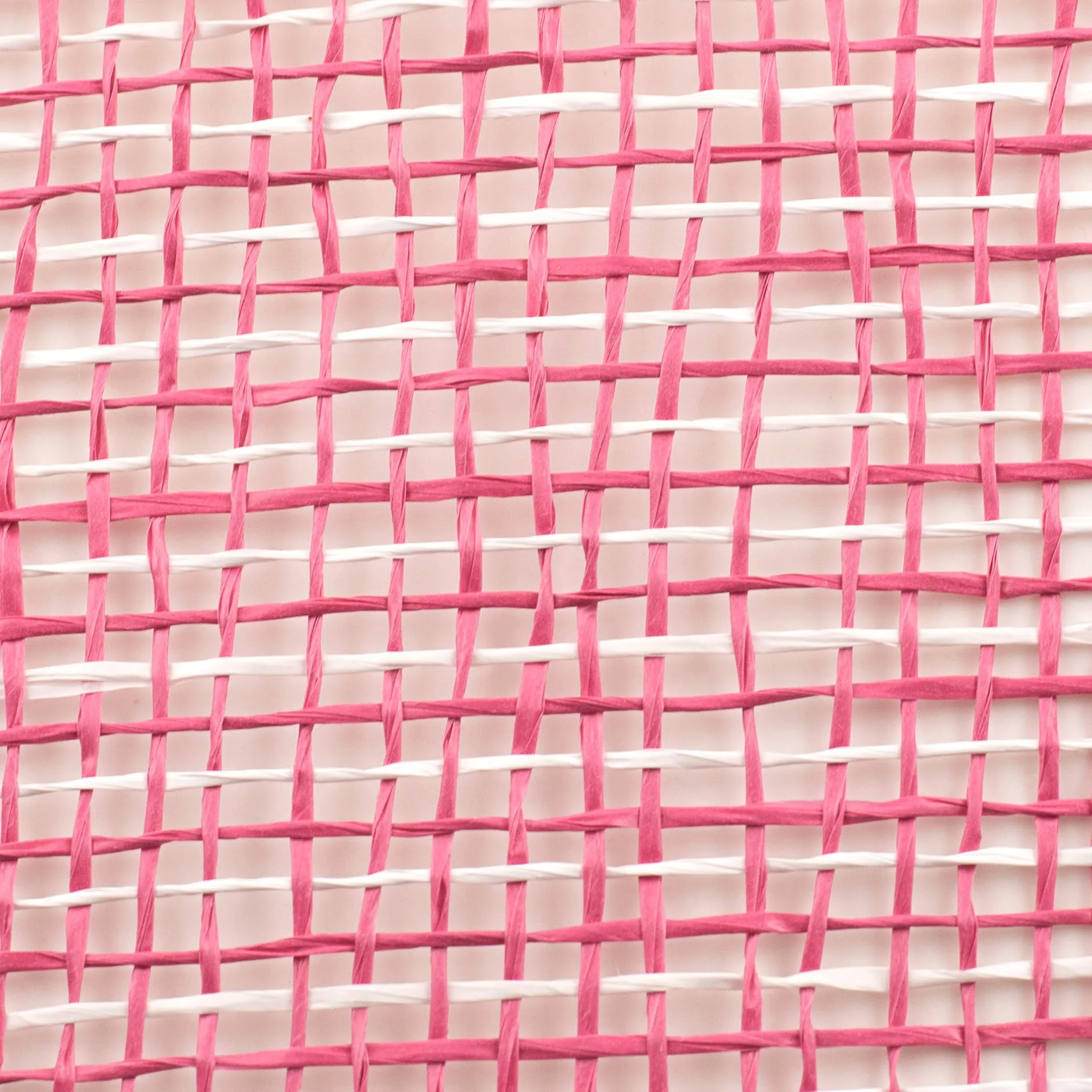 10" Multi Poly Burlap Check Mesh: Fuchsia & White