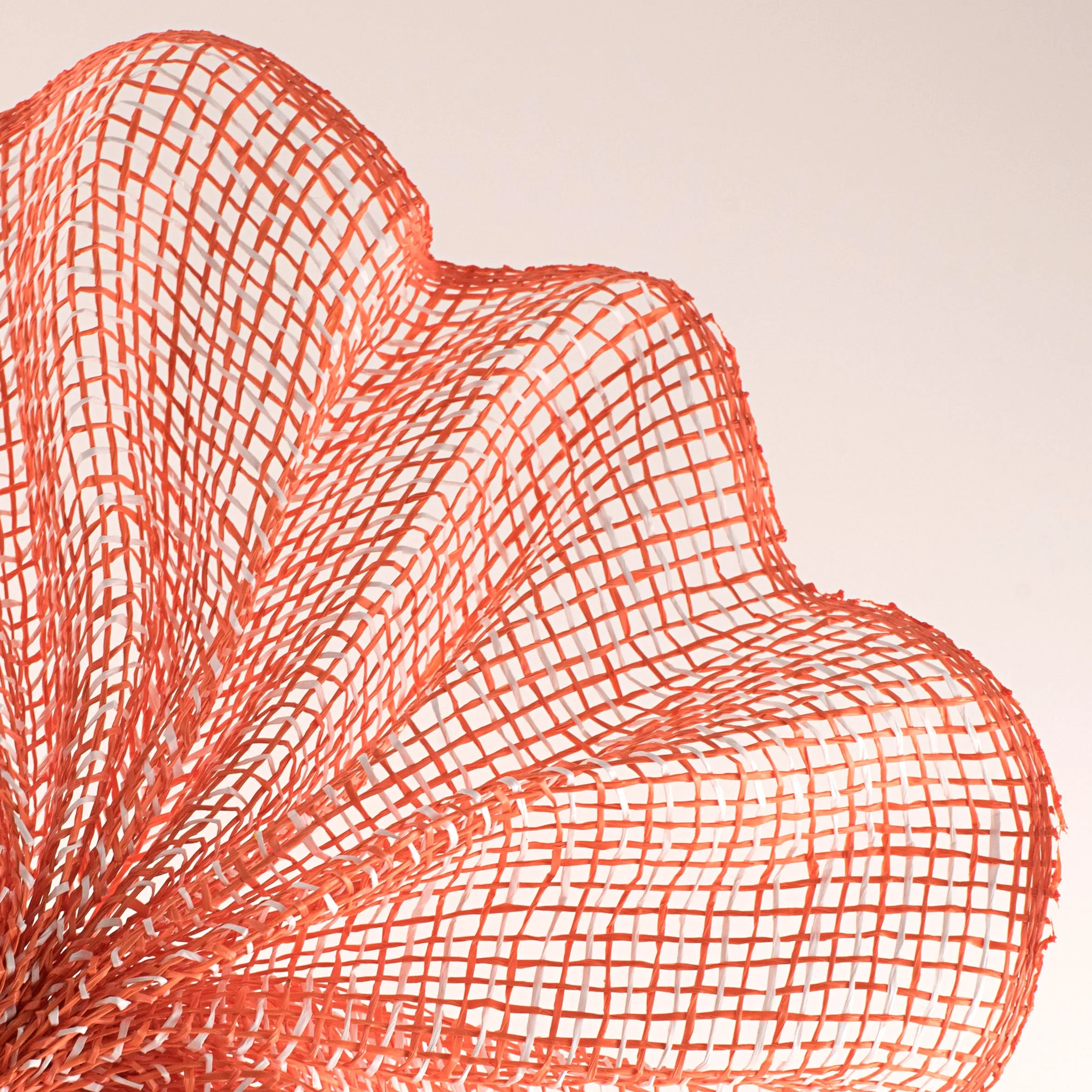 10" Multi Poly Burlap Check Mesh: Orange & White