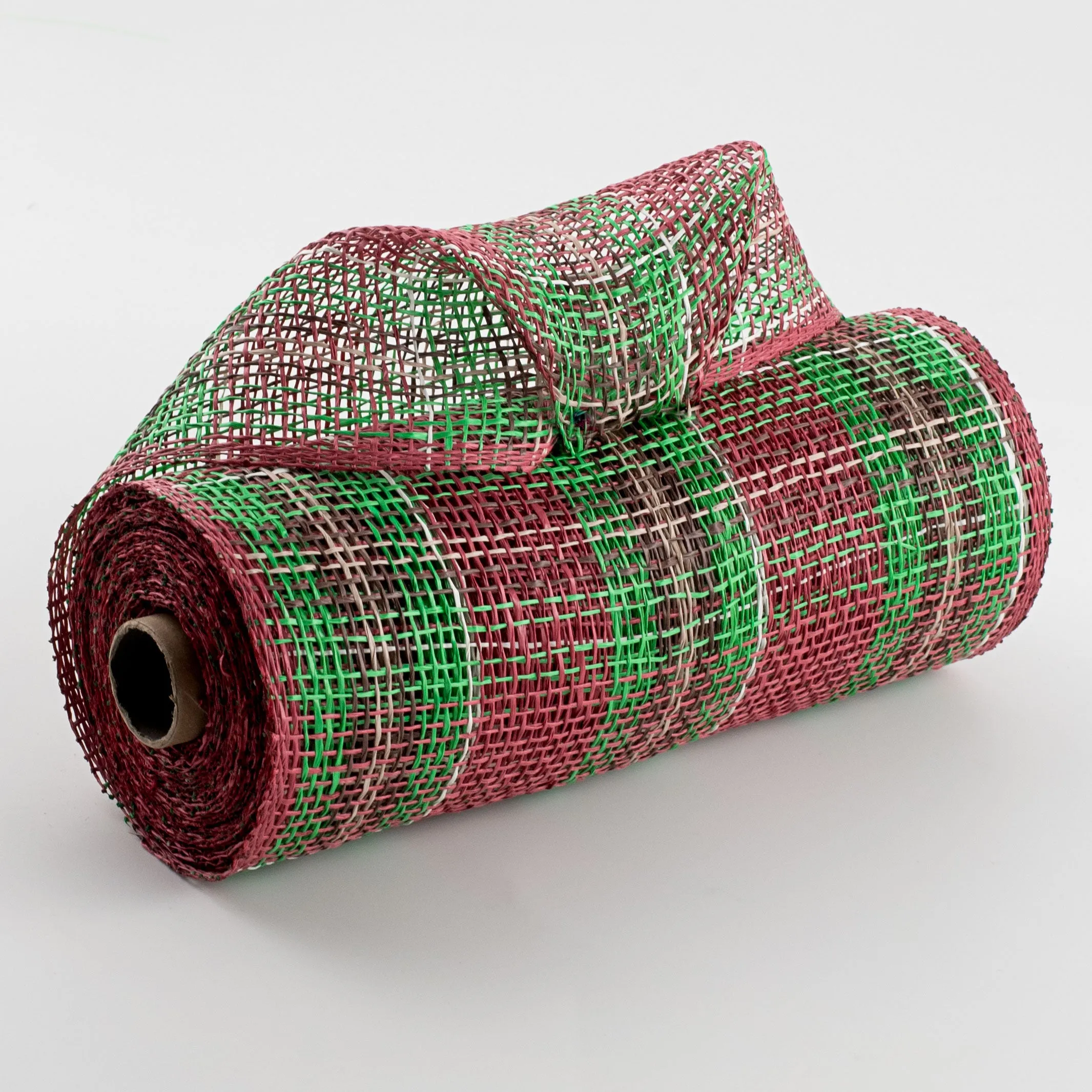 10" Plaid Poly Burlap Mesh: Cranberry, Emerald, Chocolate, Natural, Cream
