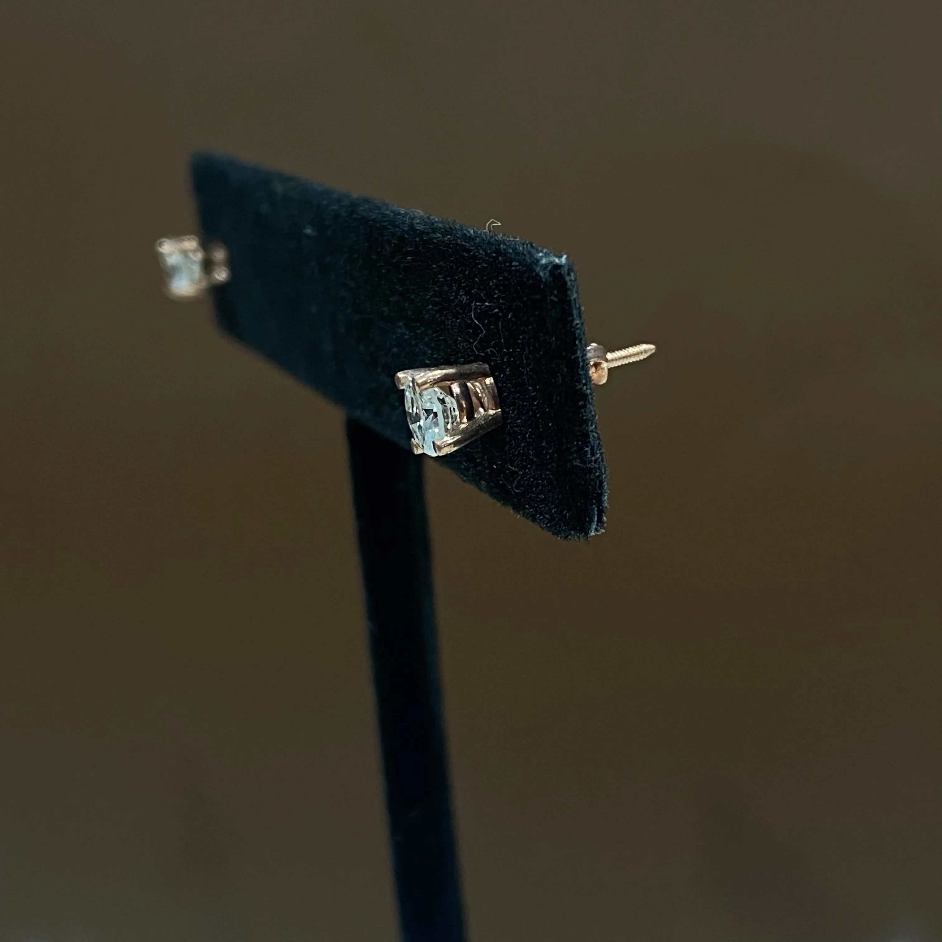 14K Rose Gold Diamond Luxury Stud Earrings 0.57Ct / 0.8gr