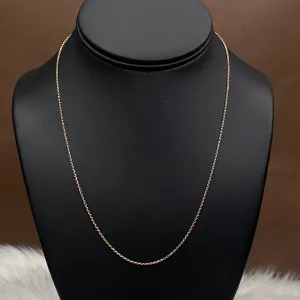14K Rose Gold Minicuban Chain Diamond Cut / 1.9gr / 1.1mm / 16in