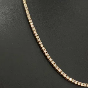 14K Rose Gold Tennis Chain 6.17Ct Dia / 14.4gr / 2.5mm / 16in