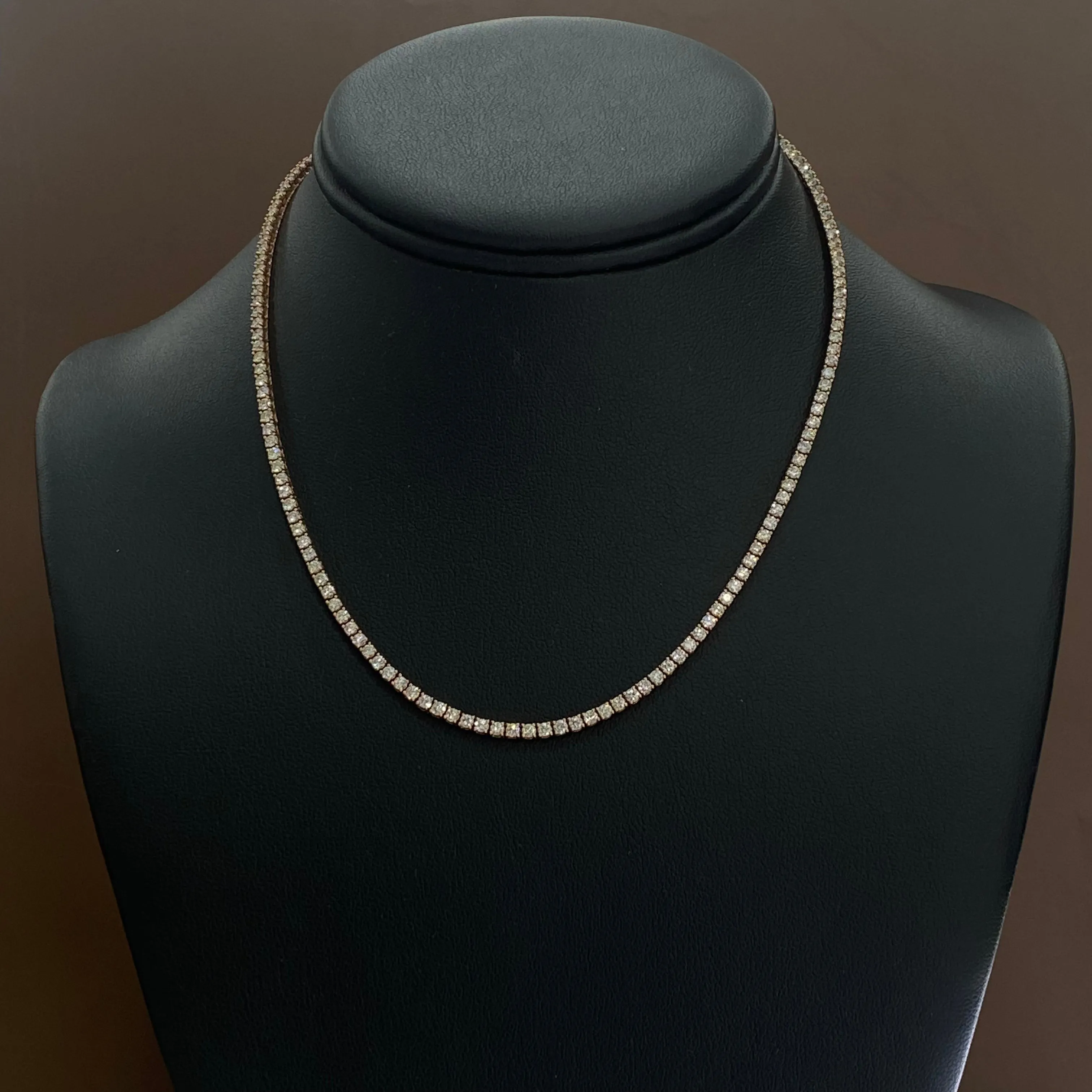 14K Rose Gold Tennis Chain 6.17Ct Dia / 14.4gr / 2.5mm / 16in