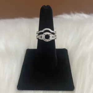 14K White Gold Diamond Luxury Wedding Setting No Stone Engagement Ring Ct Dia / 8.2gr / Size 6.5
