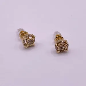 14K Yellow Gold Diamond Fashion Stud Earrings 0.21Ct / 1.4gr