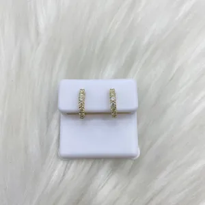 14K Yellow Gold Diamond Luxury Stud Earrings 0.65Ct Dia / 2.34gr
