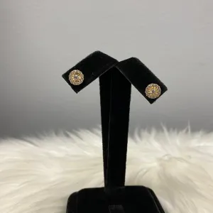 14K Yellow Gold Diamond Luxury Stud Earrings Ct Dia / 1.9gr