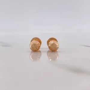 18K Rose Gold Diamond Cut Ball Stud Earrings / 0.55gr / 4mm