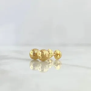 18K Yellow Gold Diamond Cut Ball Stud Earrings / 0.8gr / 6mm