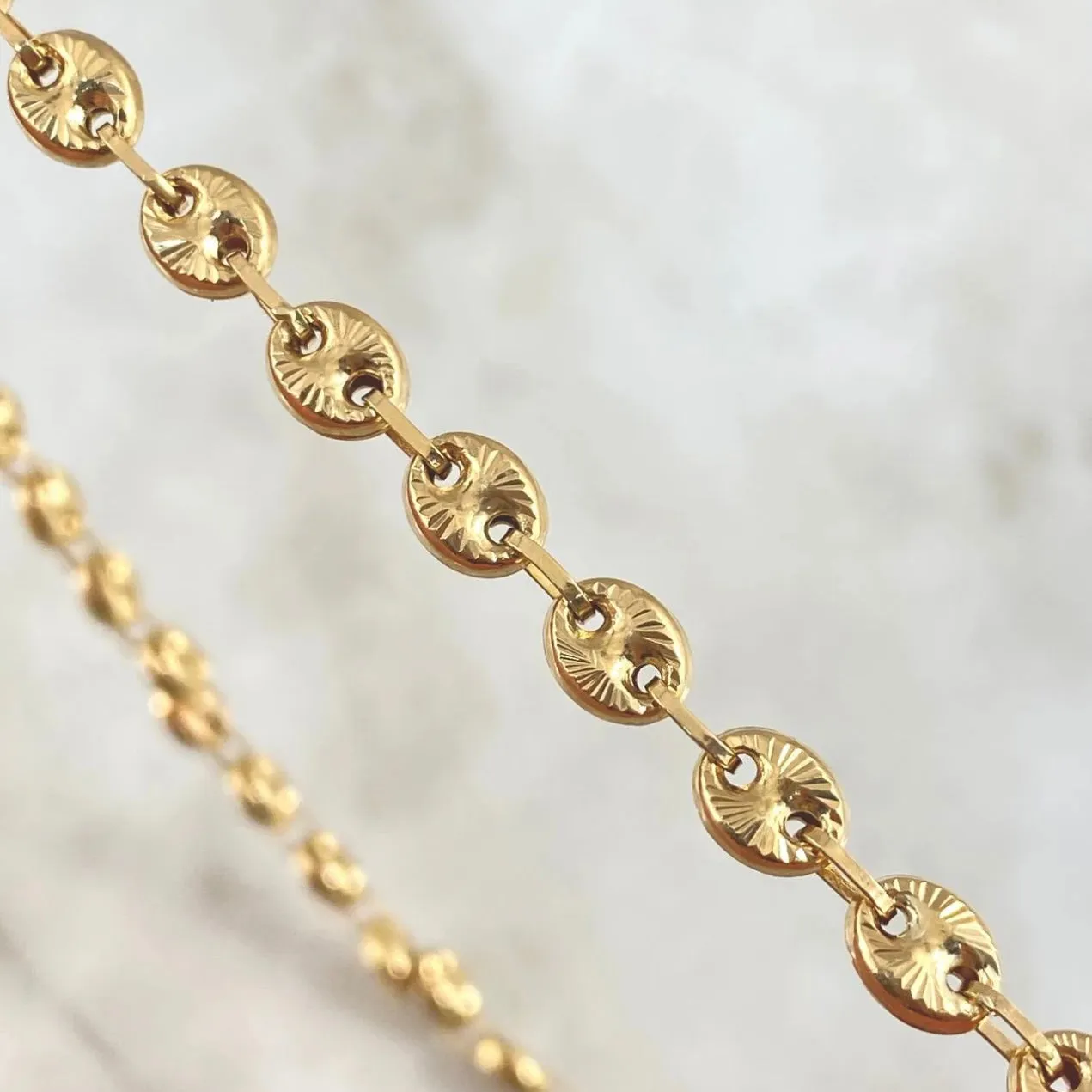 18K Yellow Gold Diamond Cut Gc Link Chain / 14.2gr / 5.7mm / 18in