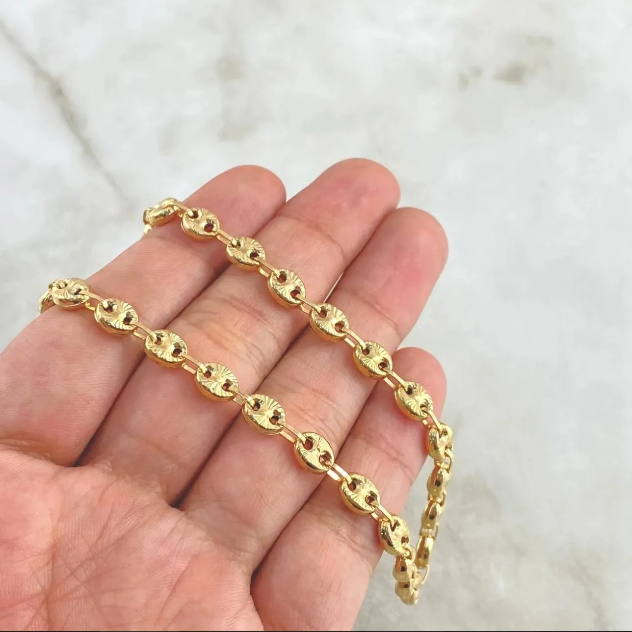 18K Yellow Gold Diamond Cut Gc Link Chain / 14.2gr / 5.7mm / 18in