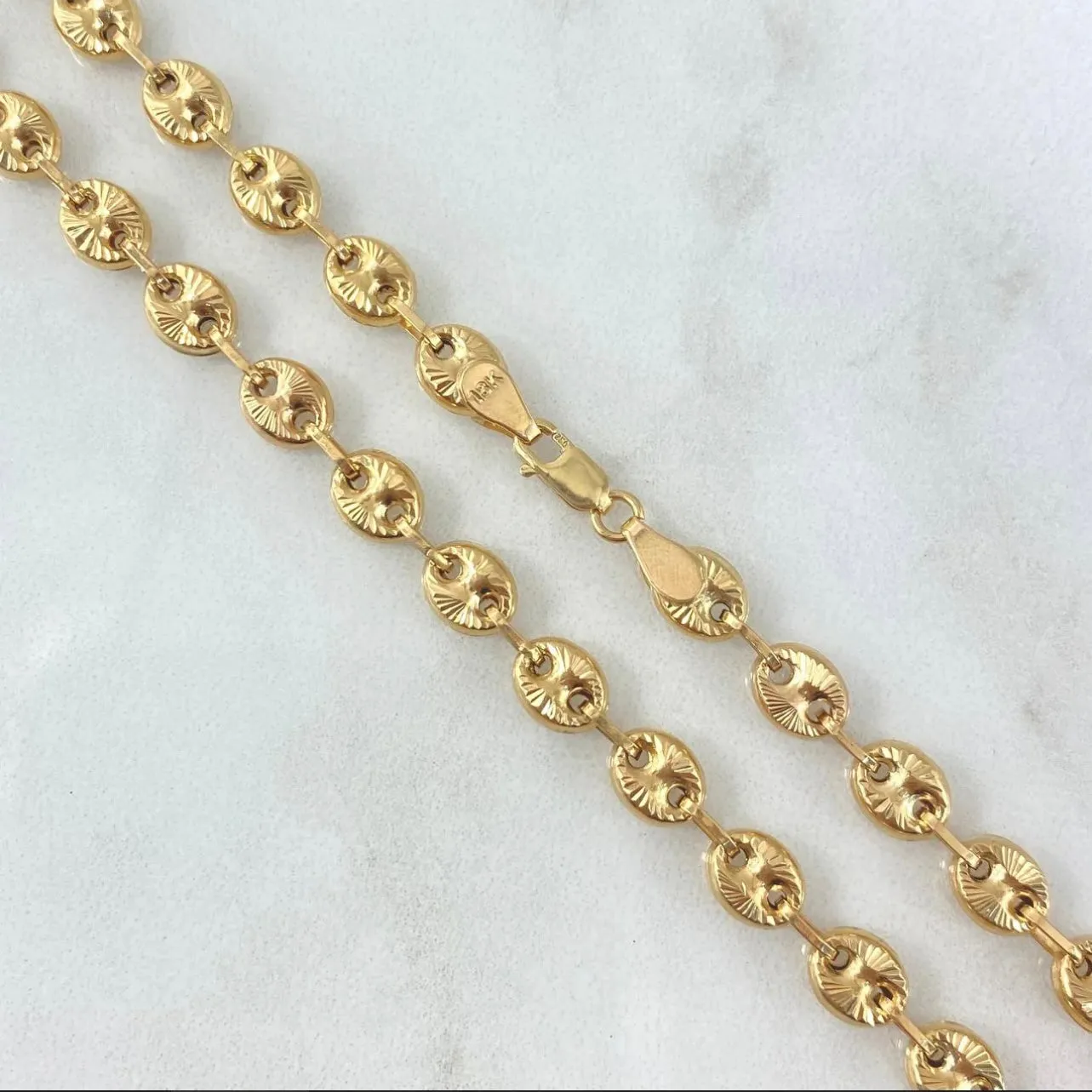 18K Yellow Gold Diamond Cut Gc Link Chain / 14.2gr / 5.7mm / 18in