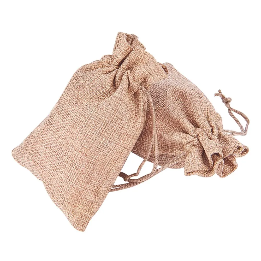 30 pc 30 PCS Linen Burlap Bags with Drawstring Gift Bags Jewelry Pouch for Wedding Party and DIY Craft, Flat Measurement: 13.5cm x 9.5 cm (5.31 x 3.74 Inch)