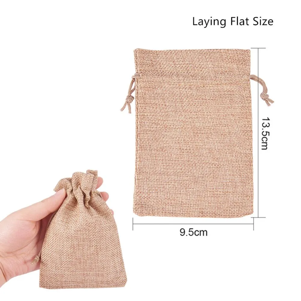30 pc 30 PCS Linen Burlap Bags with Drawstring Gift Bags Jewelry Pouch for Wedding Party and DIY Craft, Flat Measurement: 13.5cm x 9.5 cm (5.31 x 3.74 Inch)
