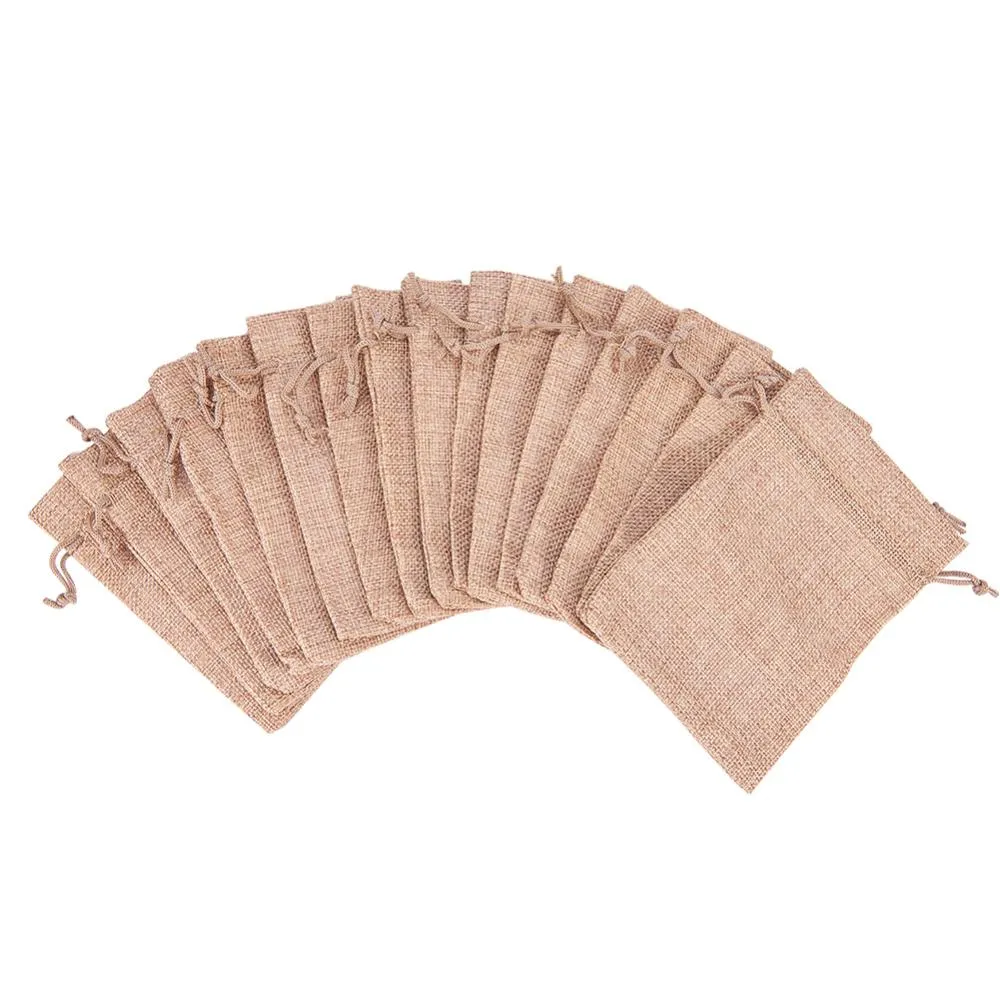30 pc 30 PCS Linen Burlap Bags with Drawstring Gift Bags Jewelry Pouch for Wedding Party and DIY Craft, Flat Measurement: 13.5cm x 9.5 cm (5.31 x 3.74 Inch)