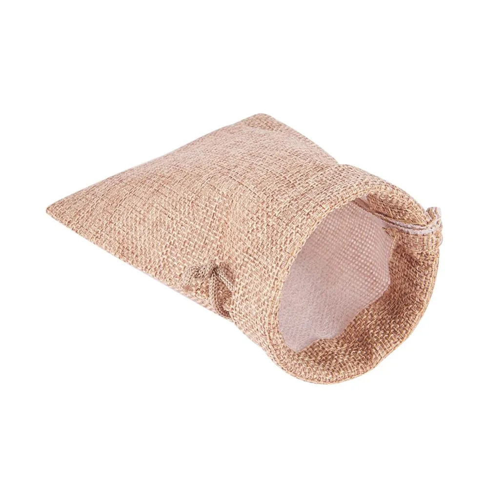 30 pc 30 PCS Linen Burlap Bags with Drawstring Gift Bags Jewelry Pouch for Wedding Party and DIY Craft, Flat Measurement: 13.5cm x 9.5 cm (5.31 x 3.74 Inch)