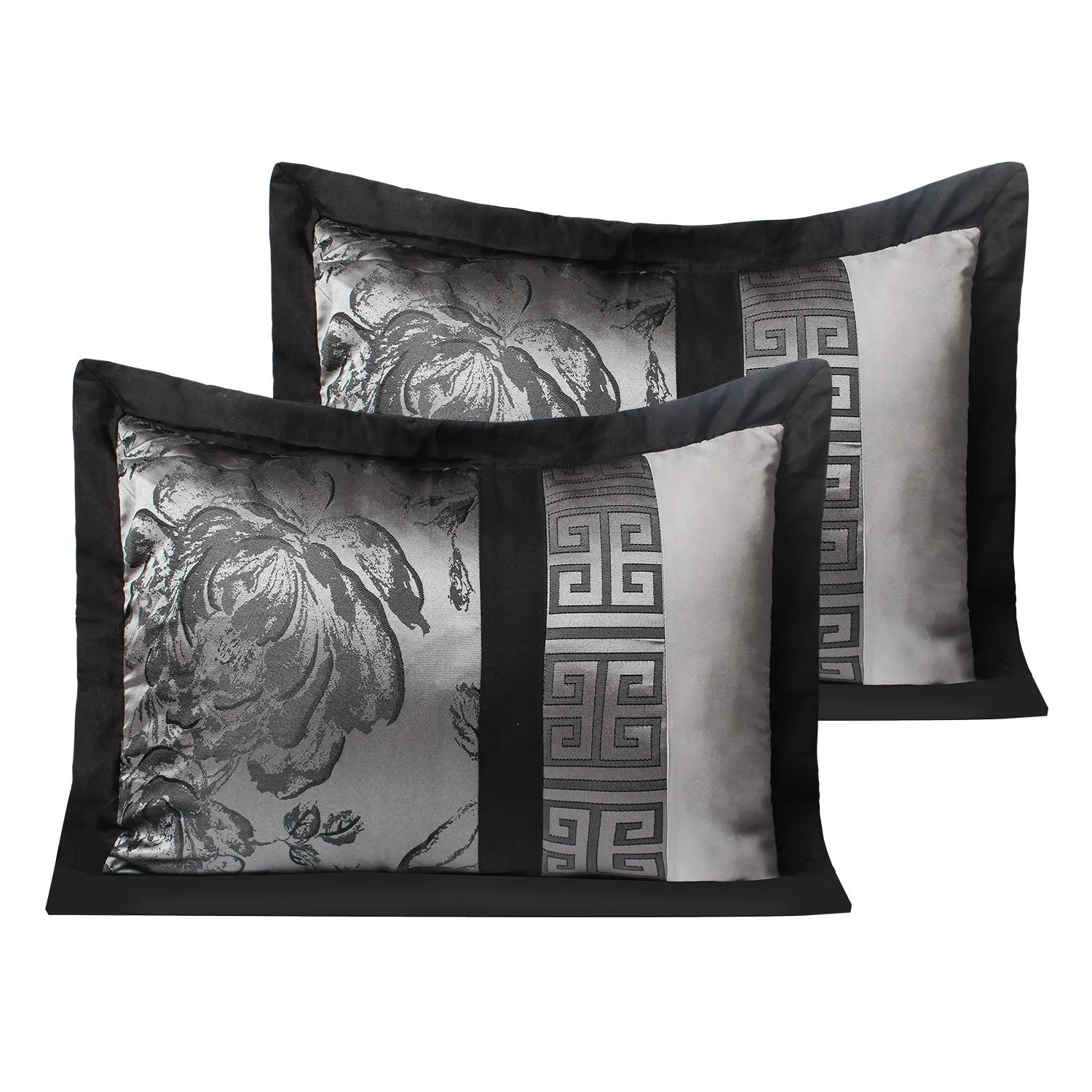 8 Piece Jacquard Fabric Patchwork Comforter Set Bed In A Bag-Tang