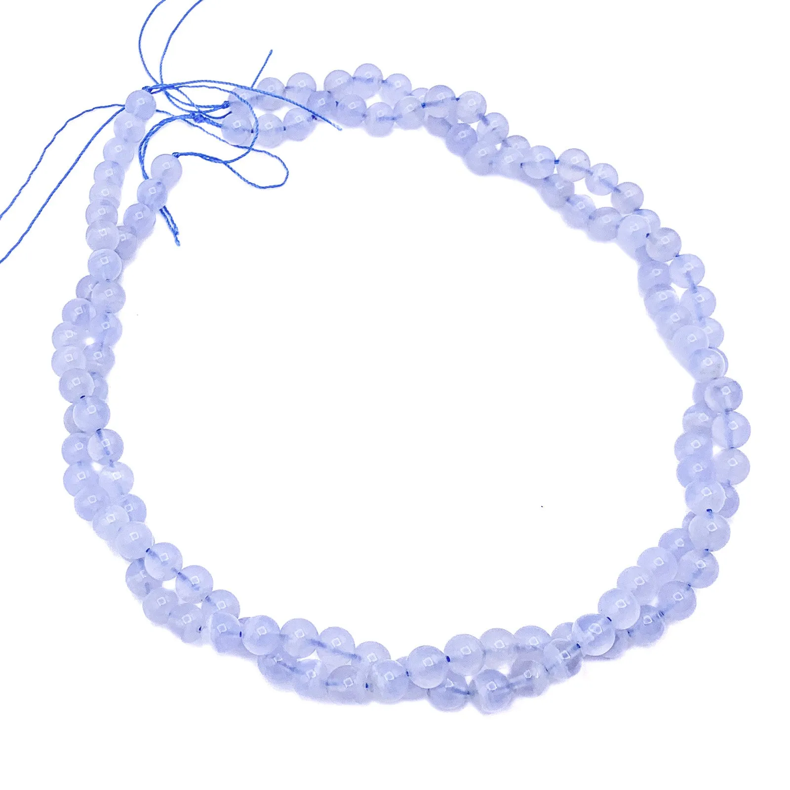 Agate Blue Lace AAA 6mm Smooth Rounds Bead Strand