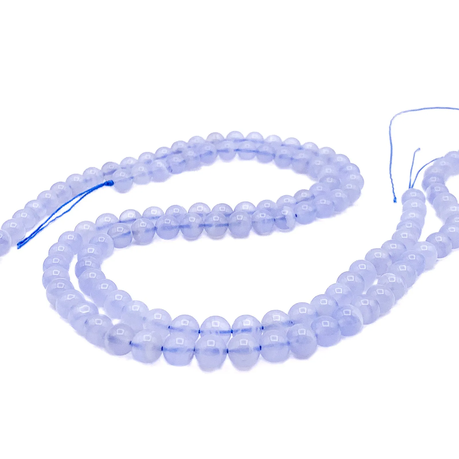 Agate Blue Lace AAA 6mm Smooth Rounds Bead Strand
