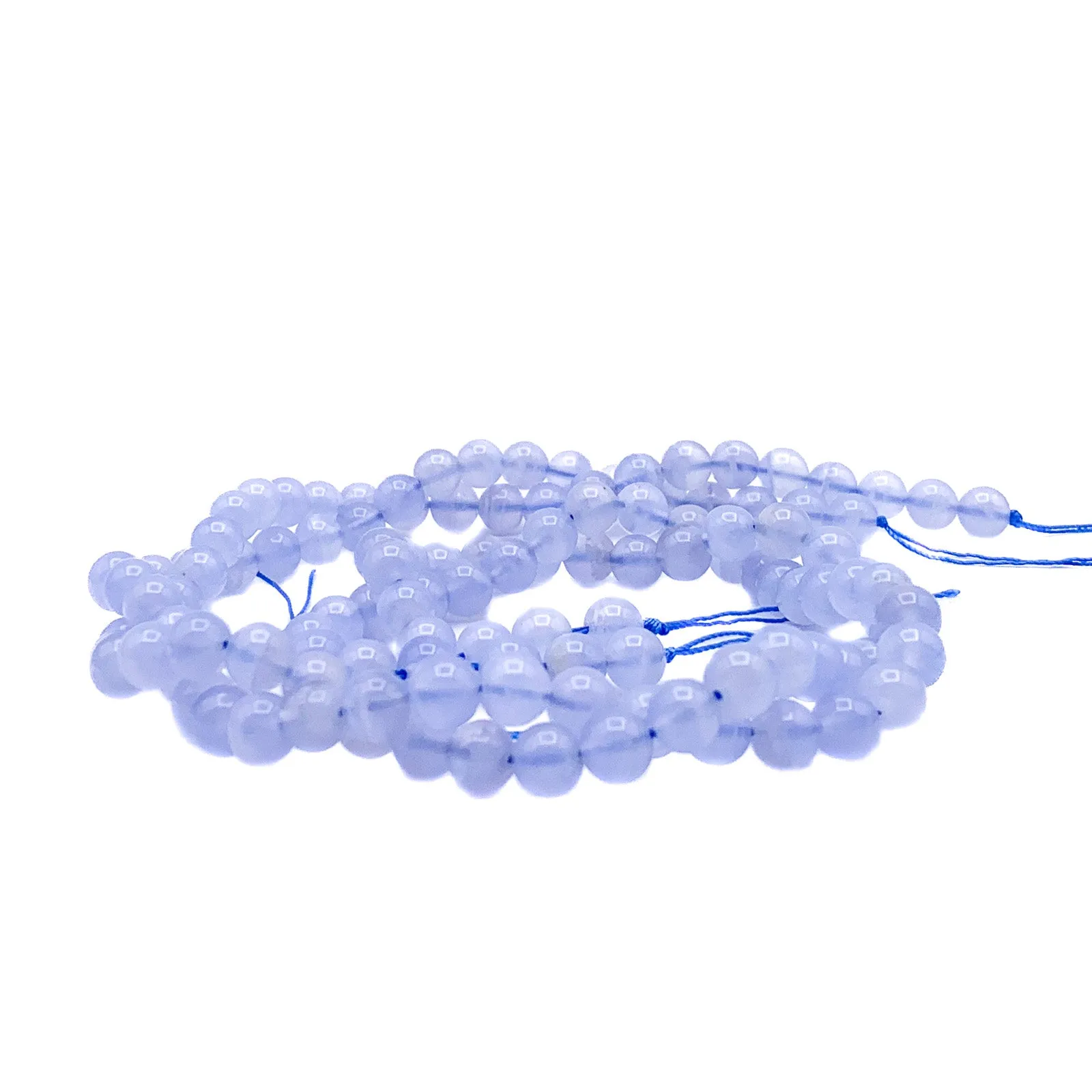 Agate Blue Lace AAA 6mm Smooth Rounds Bead Strand