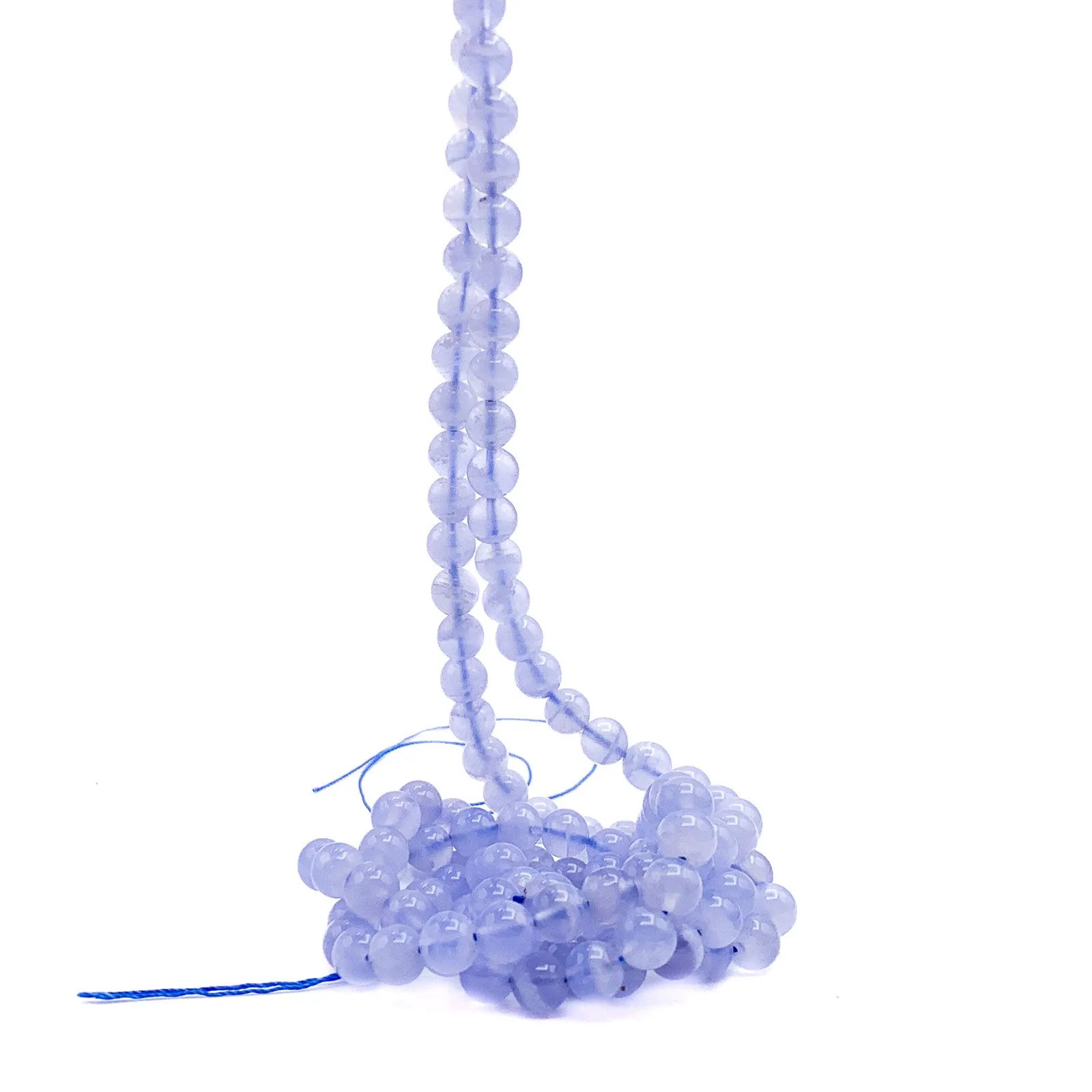 Agate Blue Lace AAA 6mm Smooth Rounds Bead Strand