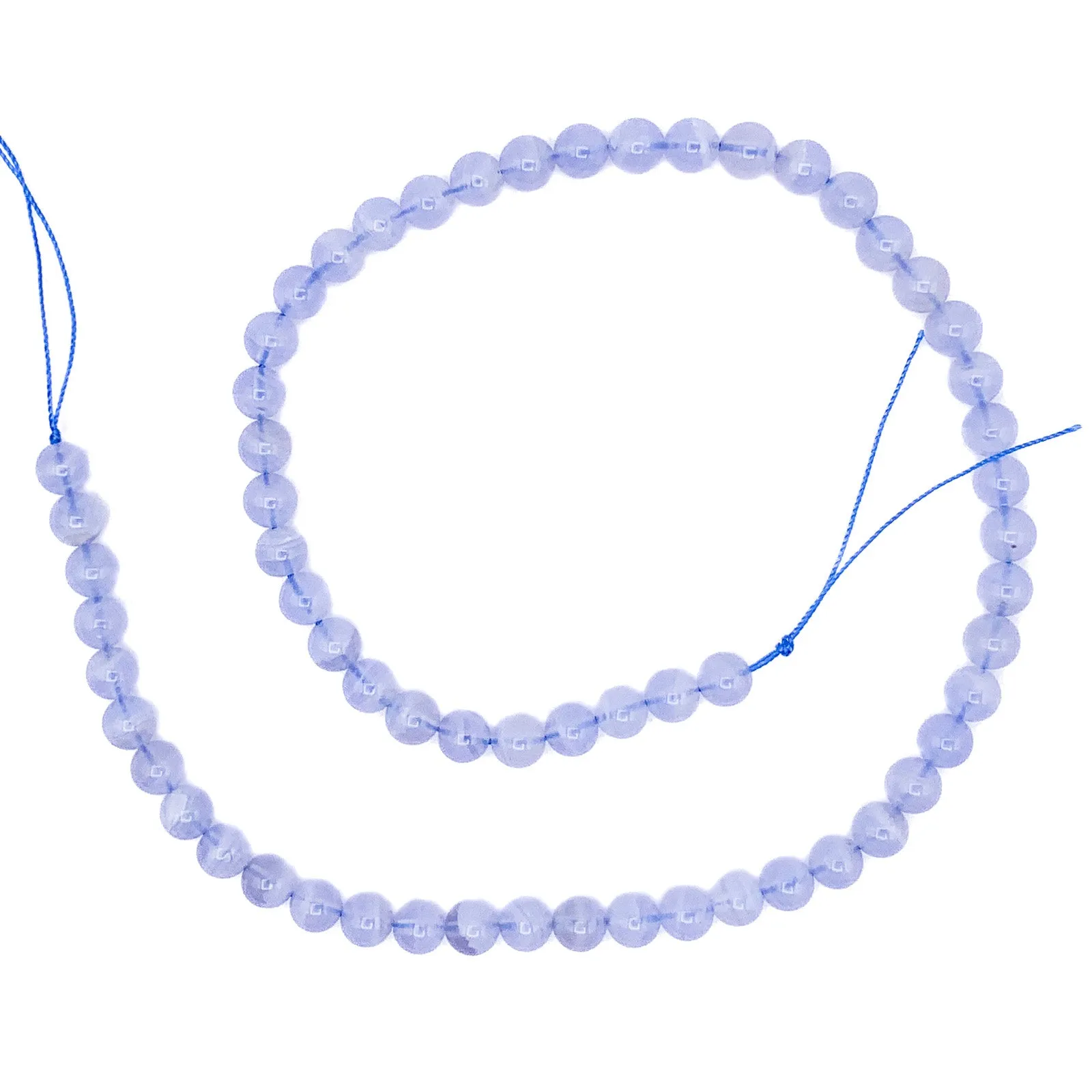 Agate Blue Lace AAA 6mm Smooth Rounds Bead Strand