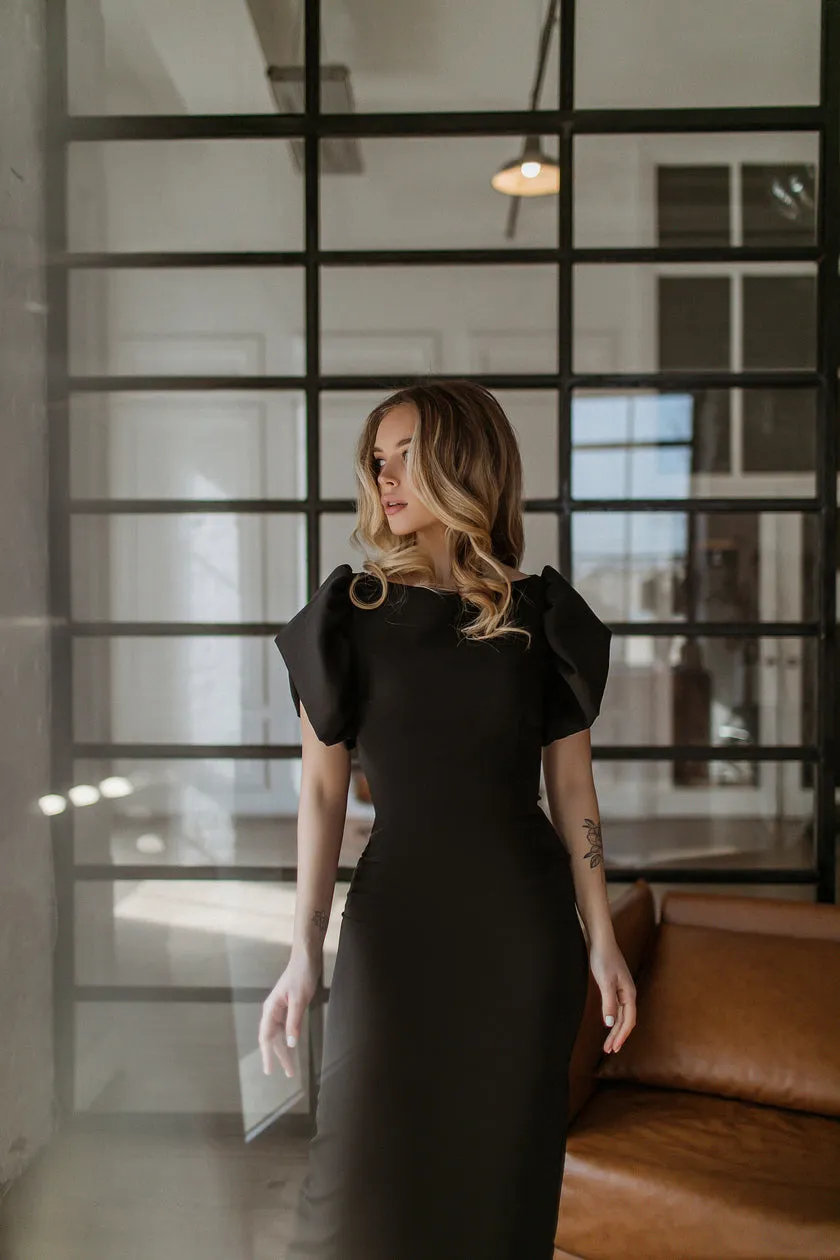 Alexa Puff Sleeve Midi Dress