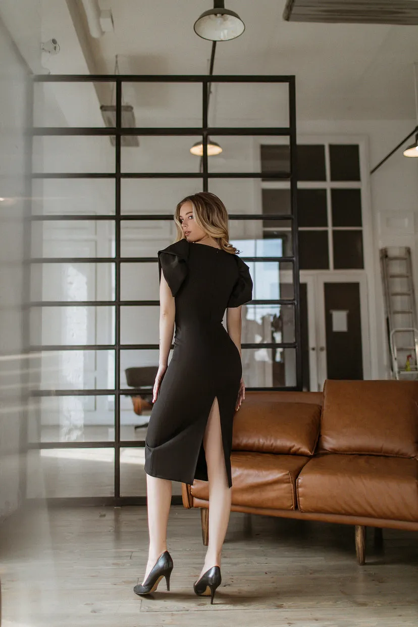 Alexa Puff Sleeve Midi Dress